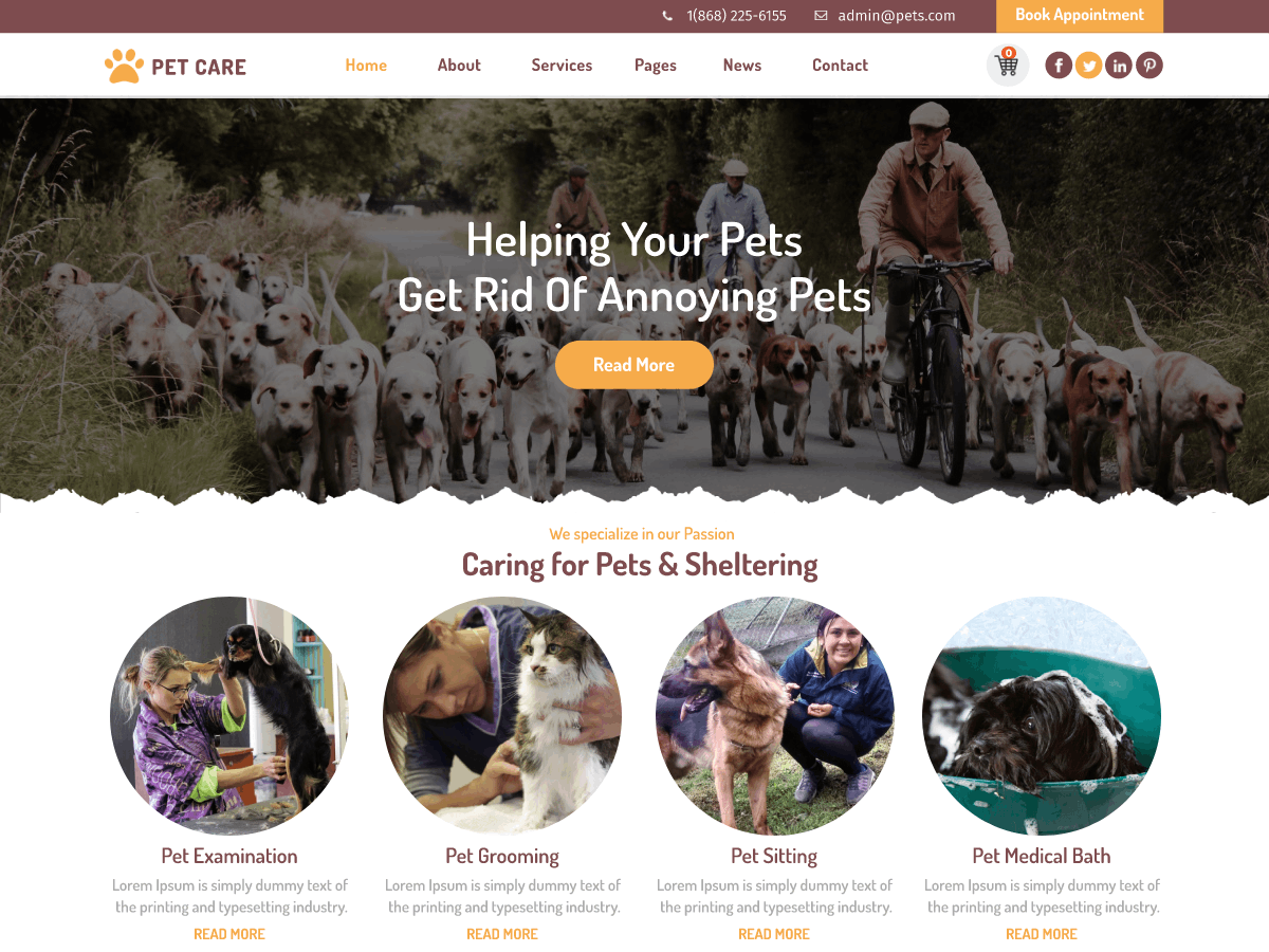 Animal Pet Care theme screenshot