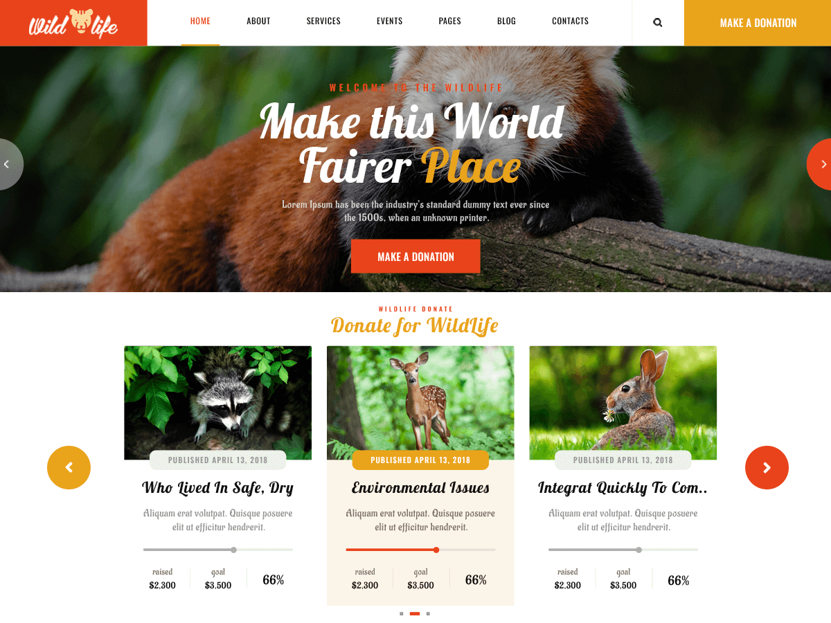Animal Wildlife theme screenshot