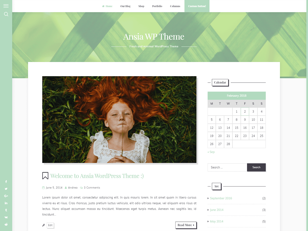 Ansia theme screenshot