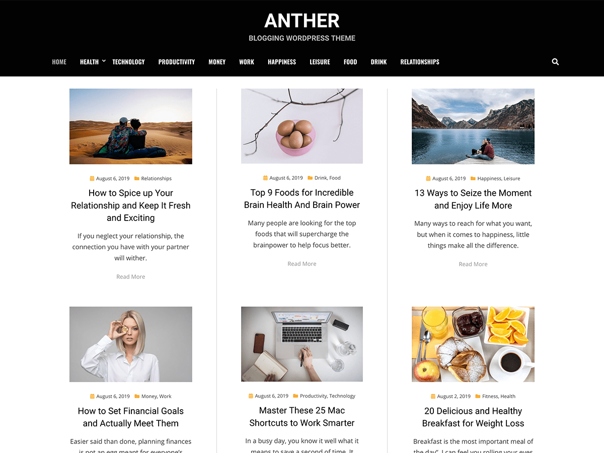 Anther theme screenshot