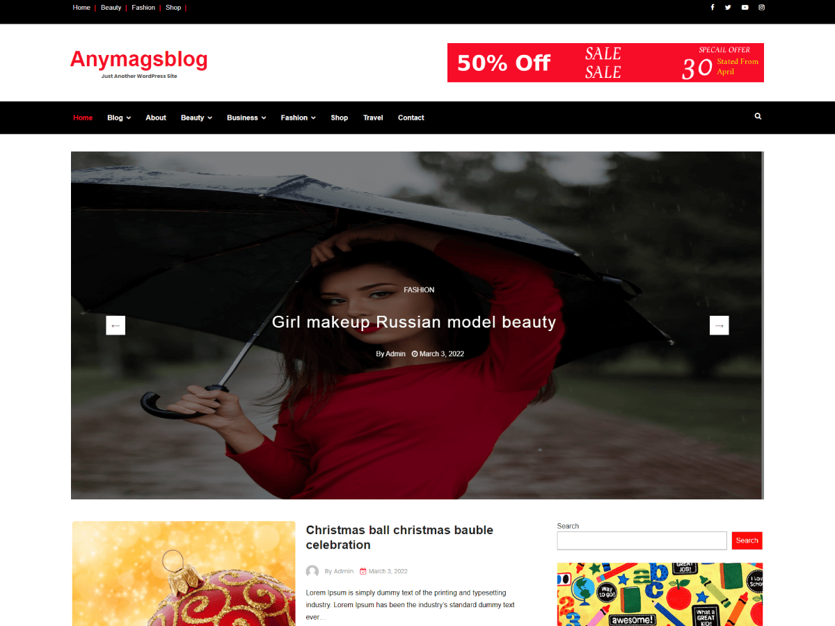 Anymags Blog theme screenshot