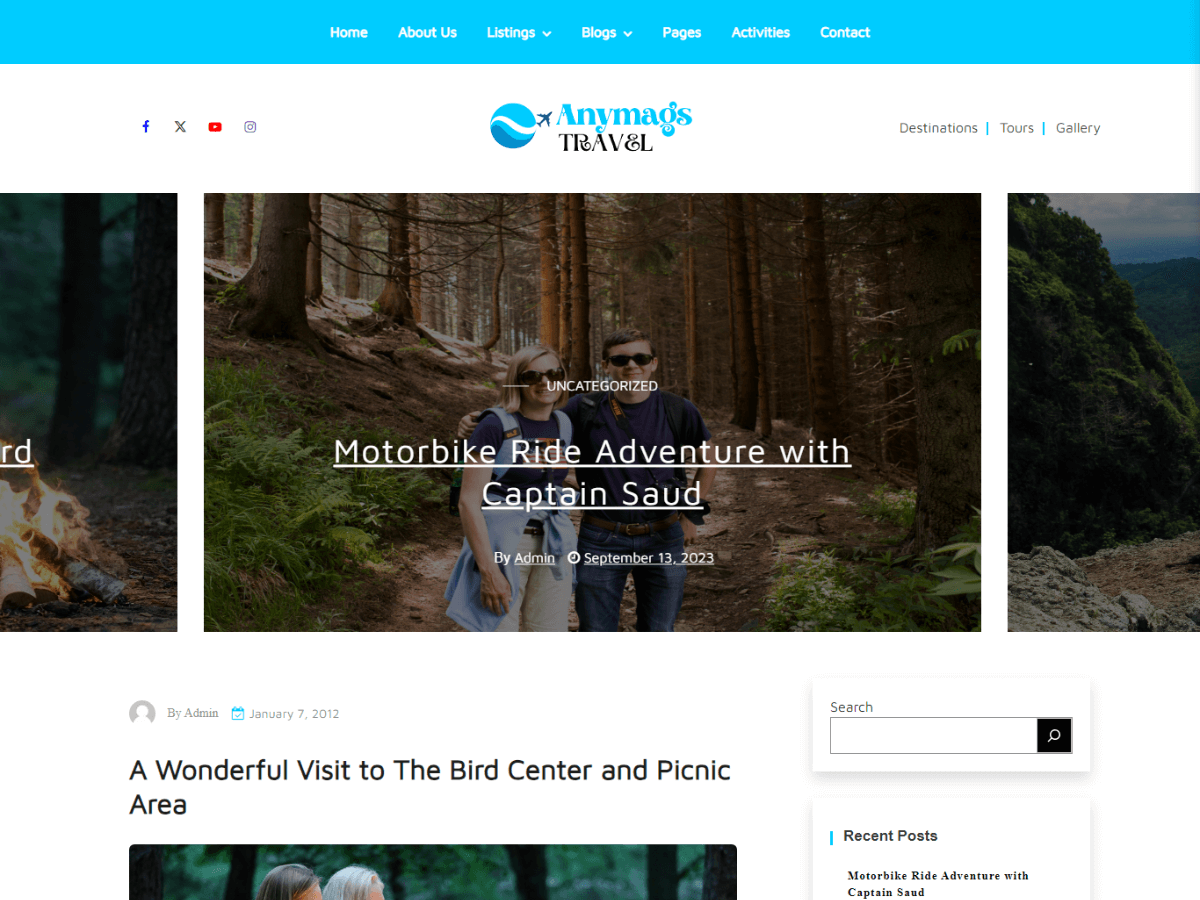 Anymags Travel theme screenshot