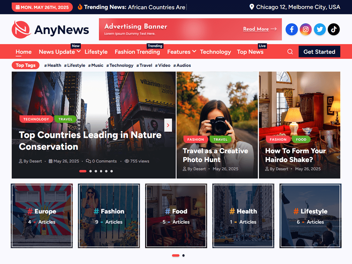 AnyNews theme screenshot