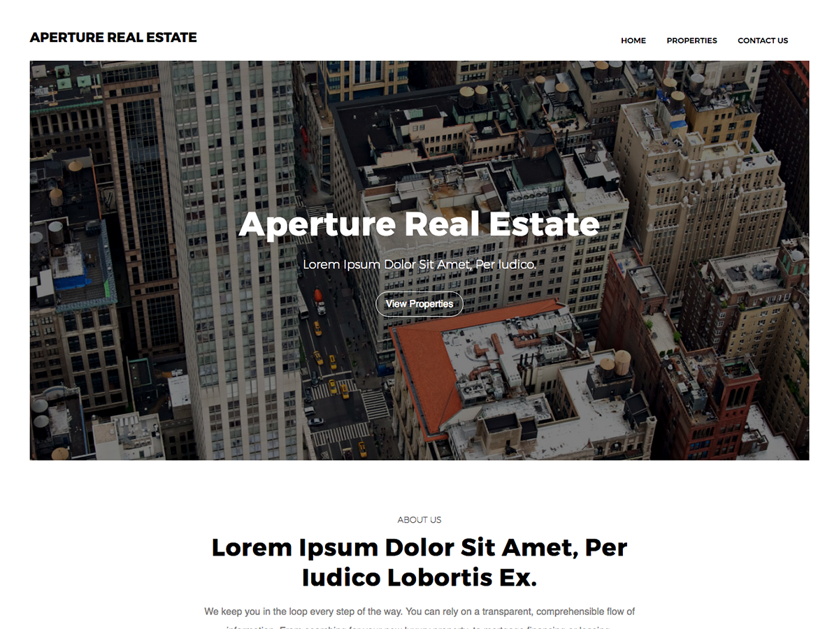 Aperture Real Estate theme screenshot
