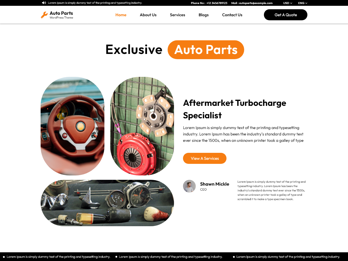 Apex Auto Parts theme screenshot