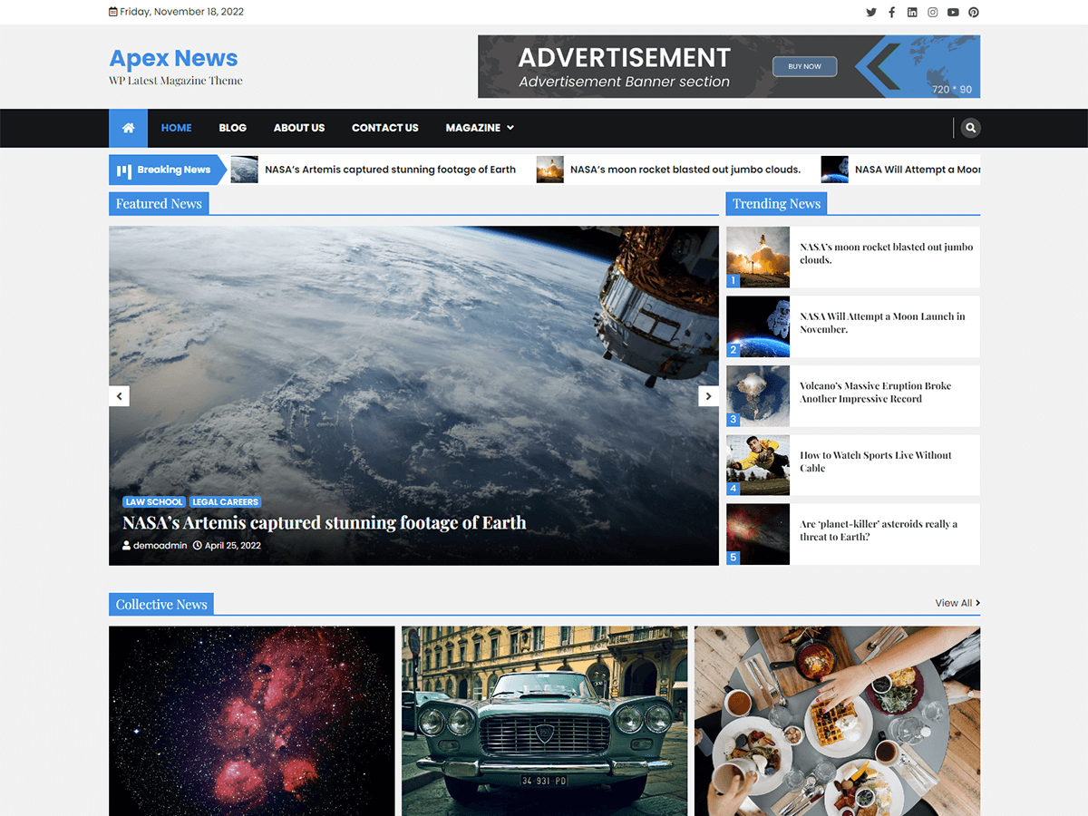 Apex News theme screenshot