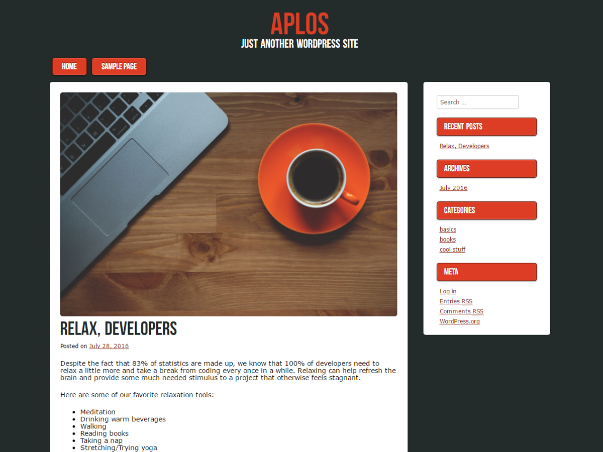 Aplos theme screenshot
