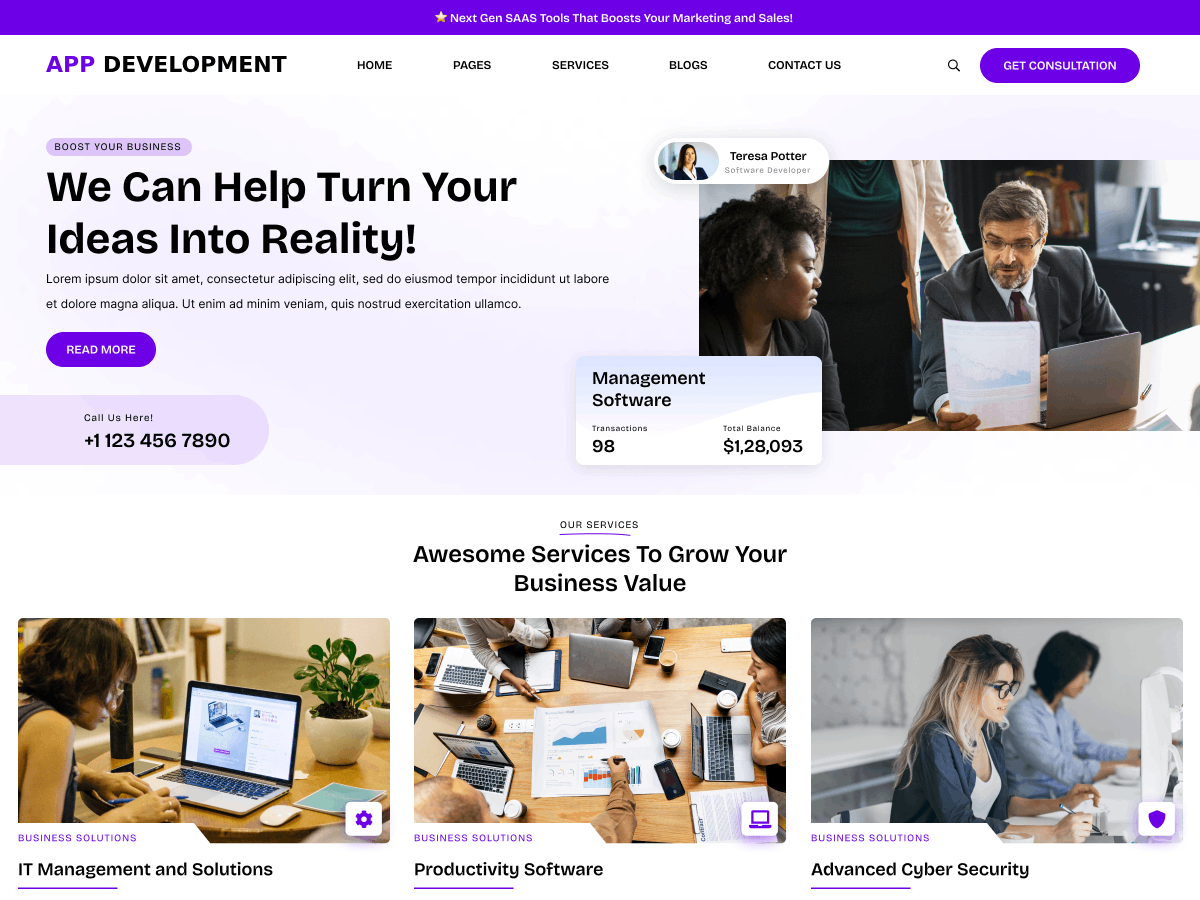 App Development Company theme screenshot