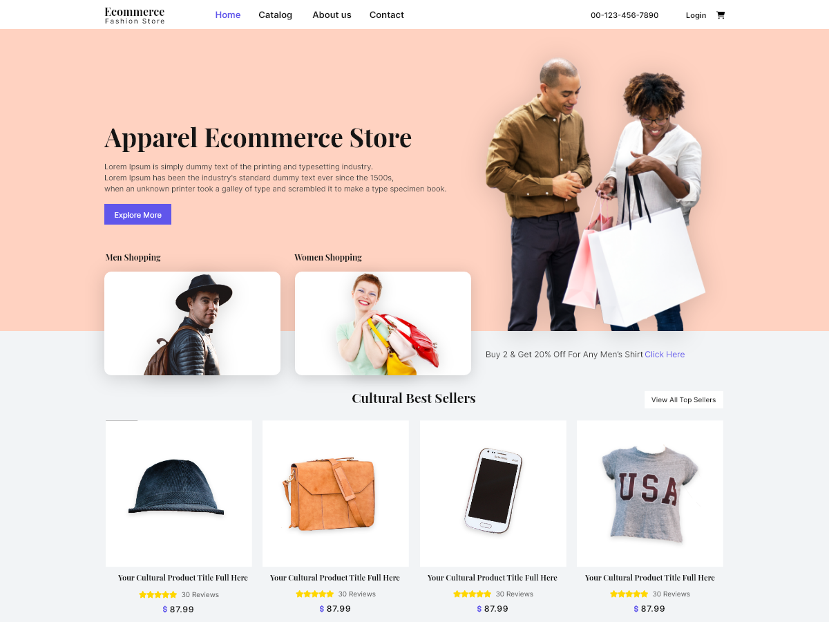Apparel Ecommerce Store theme screenshot