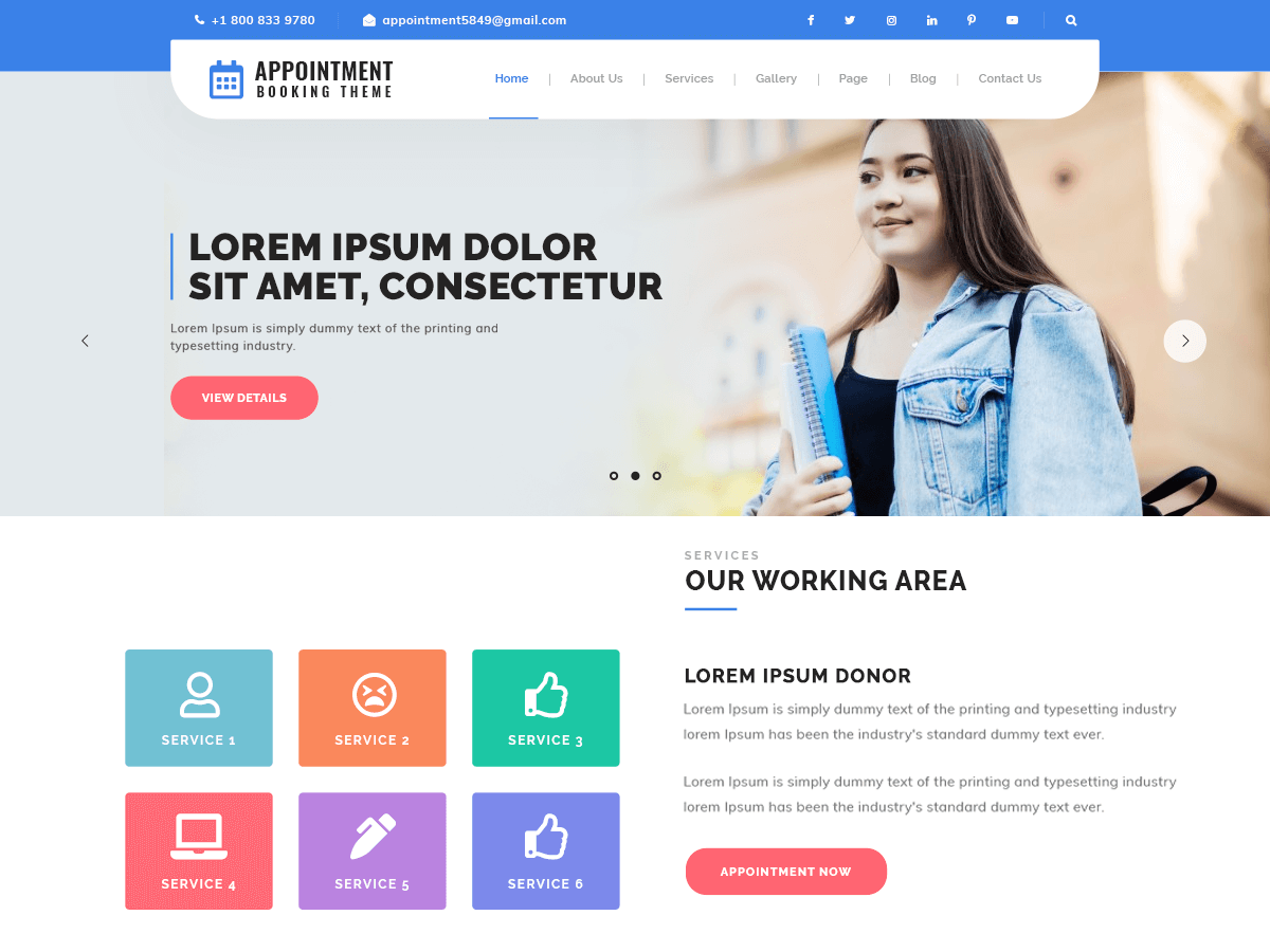 Appointment Booking theme screenshot