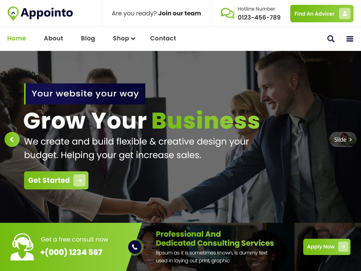 Appointo theme screenshot