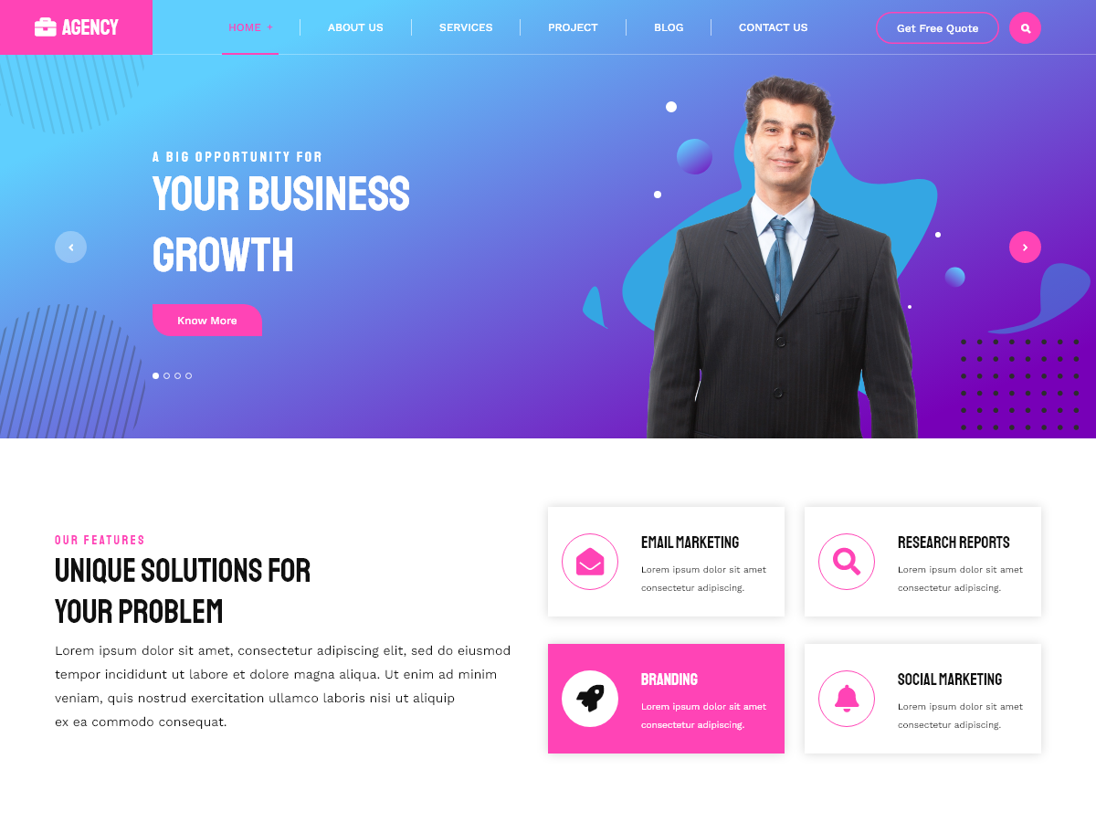 Aqeeq Agency theme screenshot