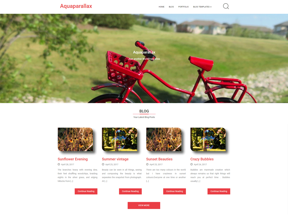 Aquaparallax theme screenshot