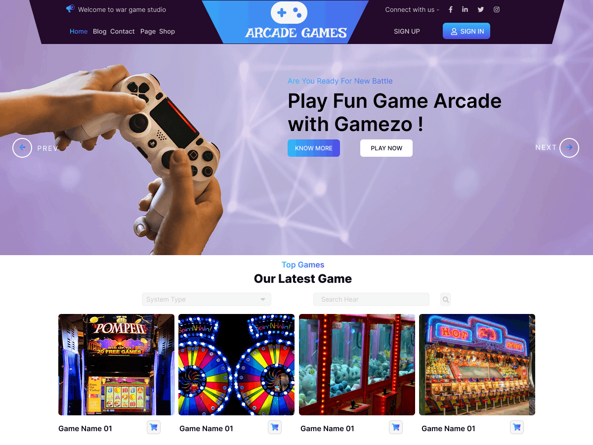 Arcade Games theme screenshot