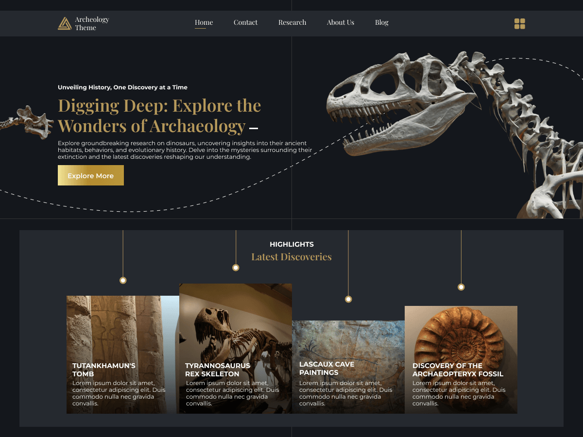 Archaeology Museums theme screenshot