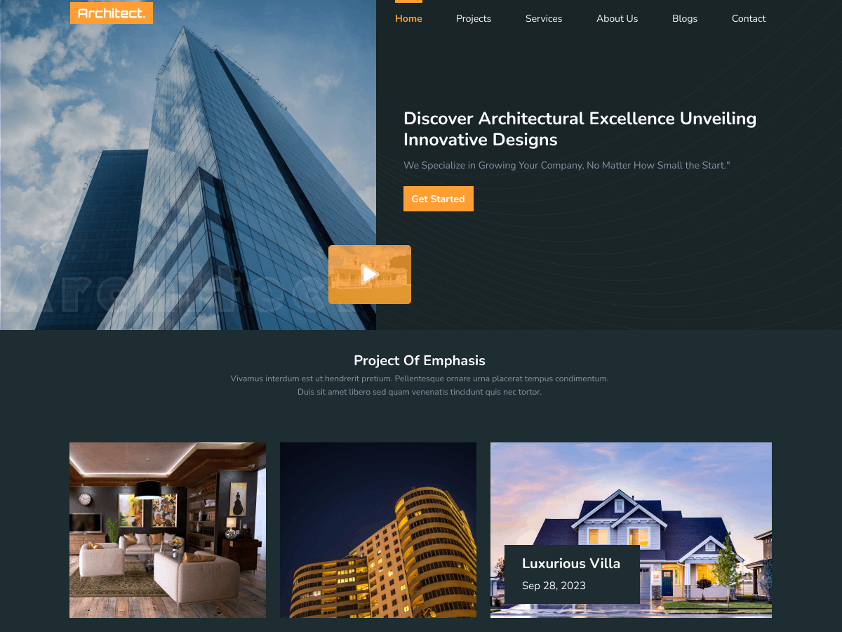 Architect Construction theme screenshot
