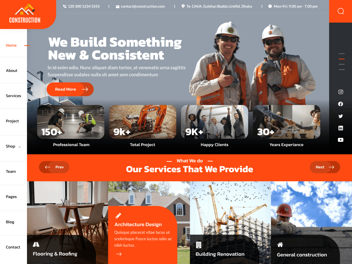 Architect Contractor theme screenshot