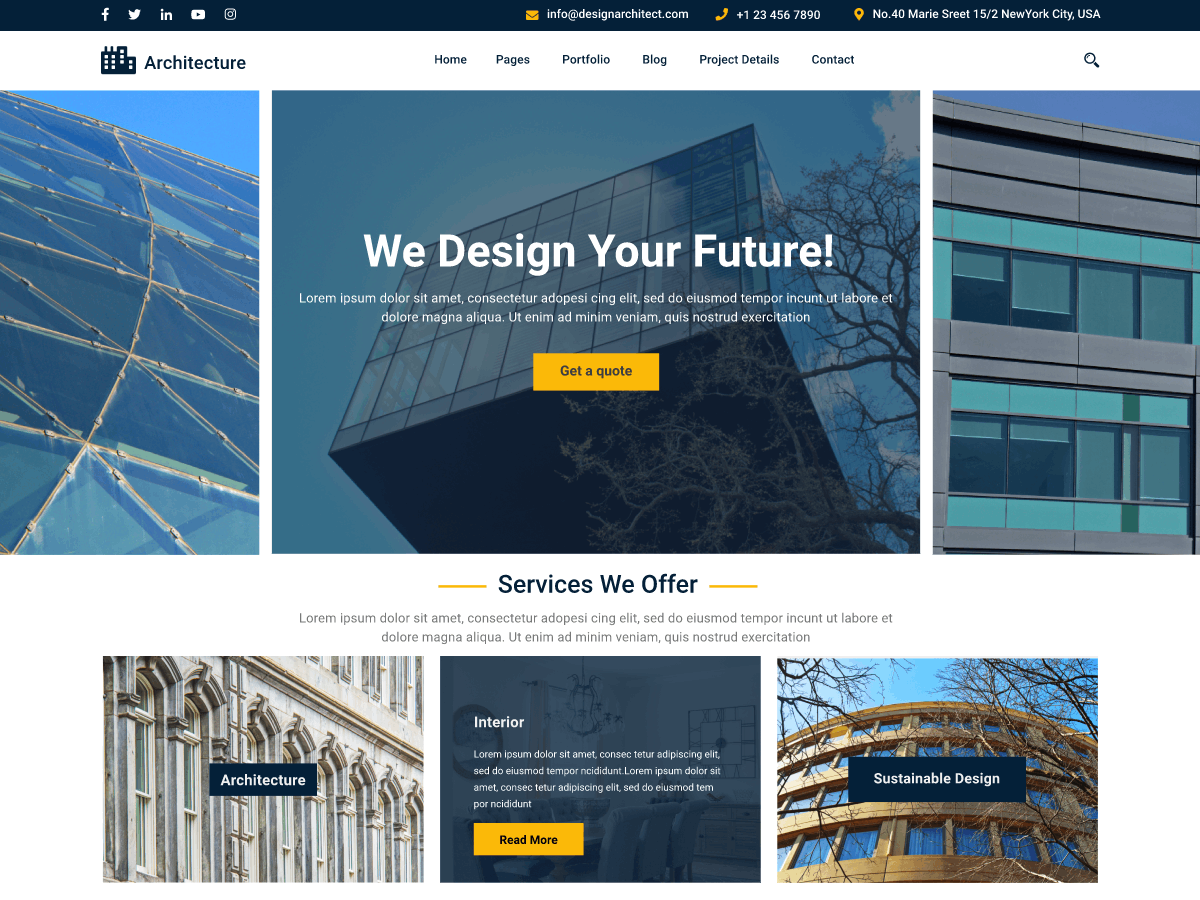 Architecture Building theme screenshot