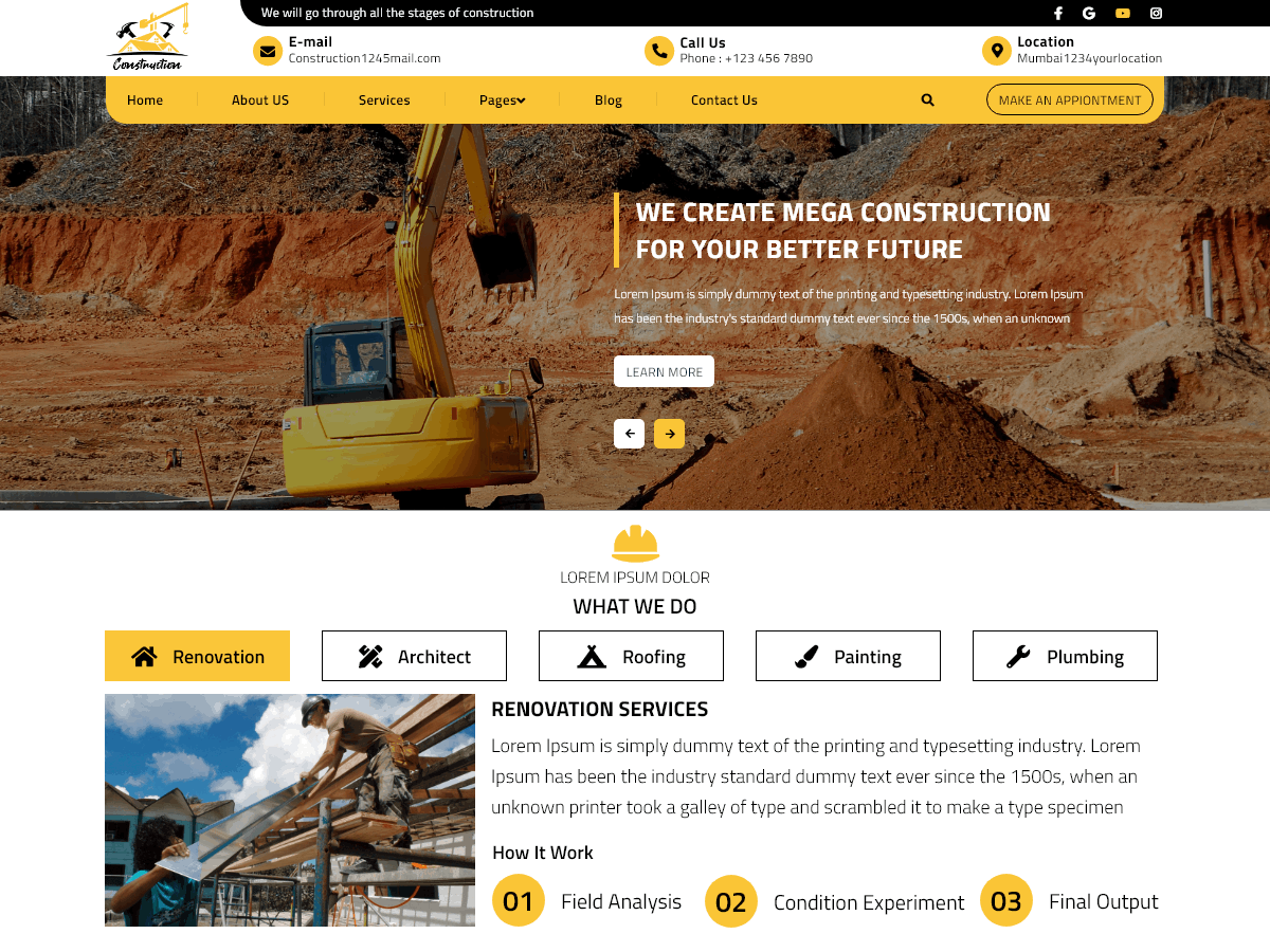 Architecture Construction theme screenshot