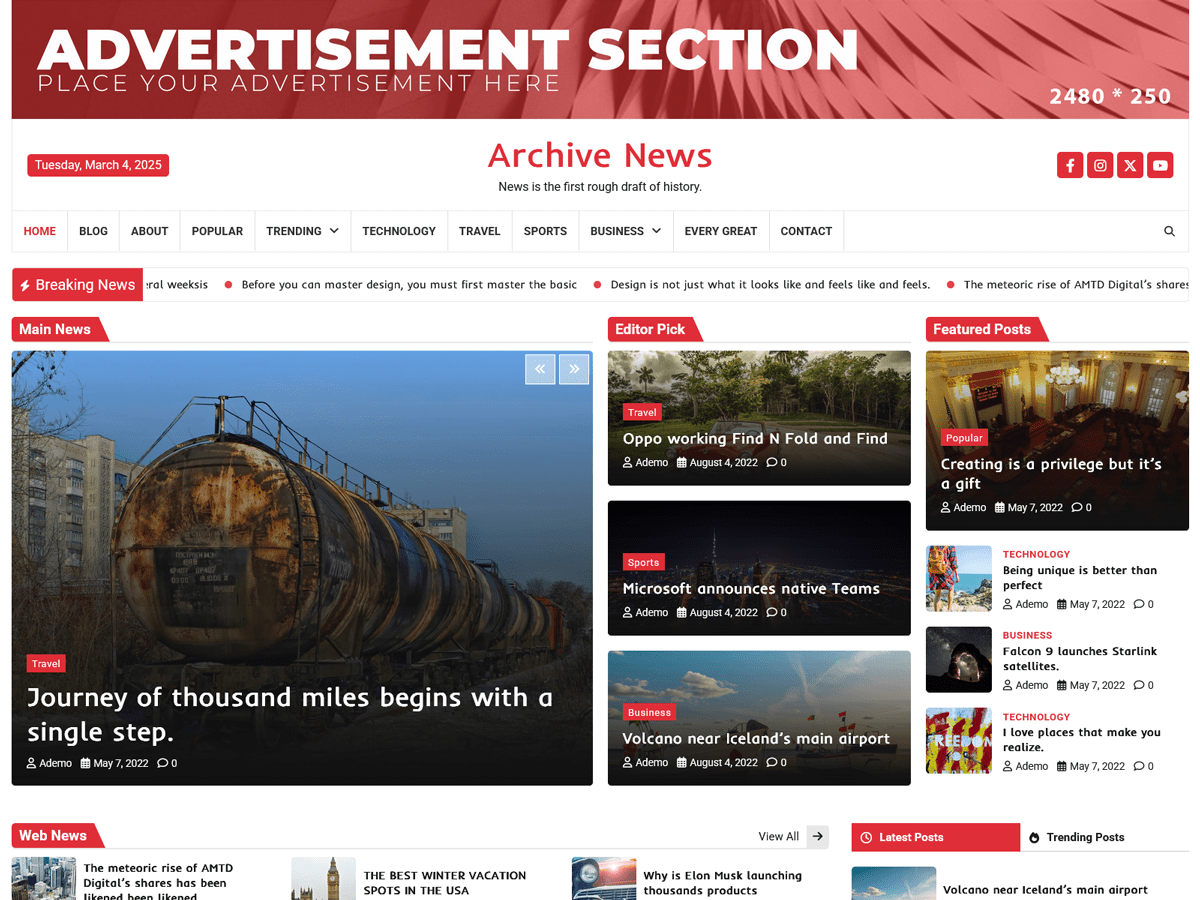 Archive News theme screenshot