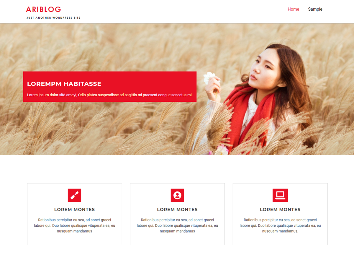 Ariblog theme screenshot
