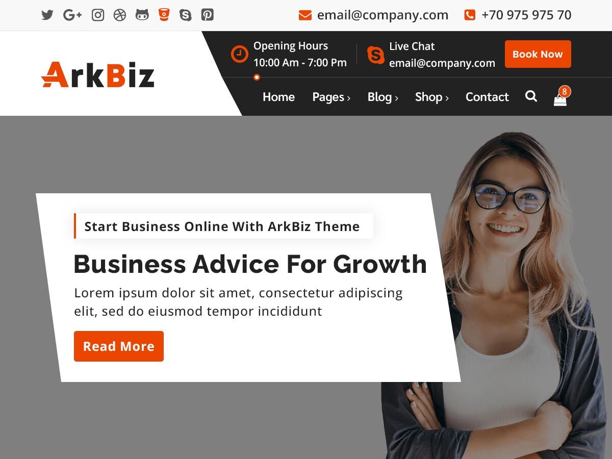 ArkBiz theme screenshot