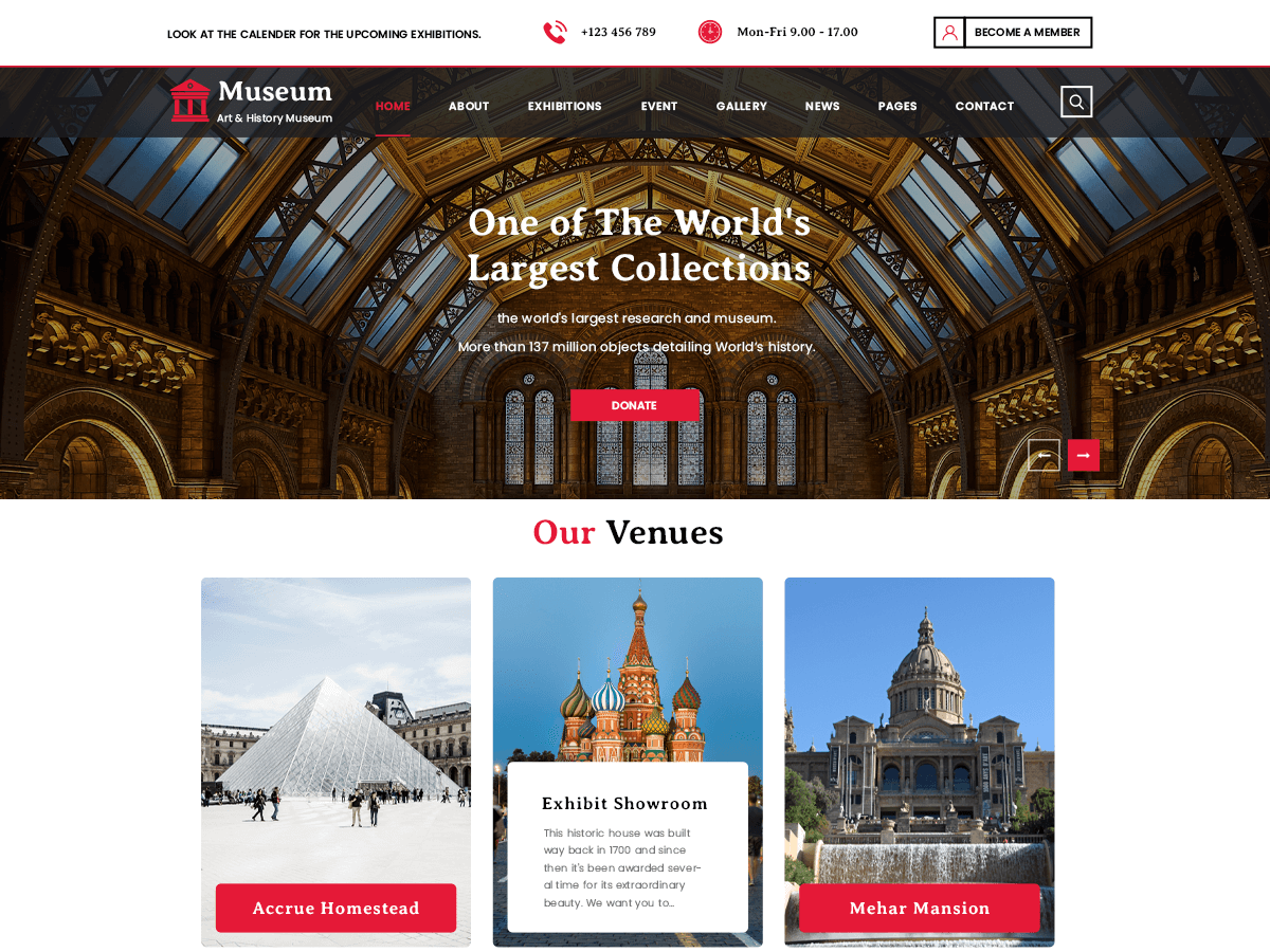 Art Gallery Museum theme screenshot