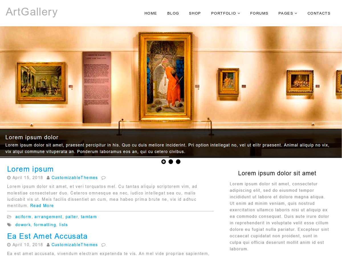 ArtGallery theme screenshot