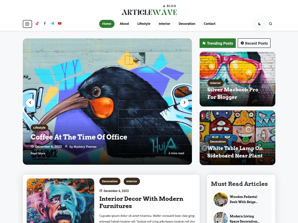 Articlewave Blog theme screenshot