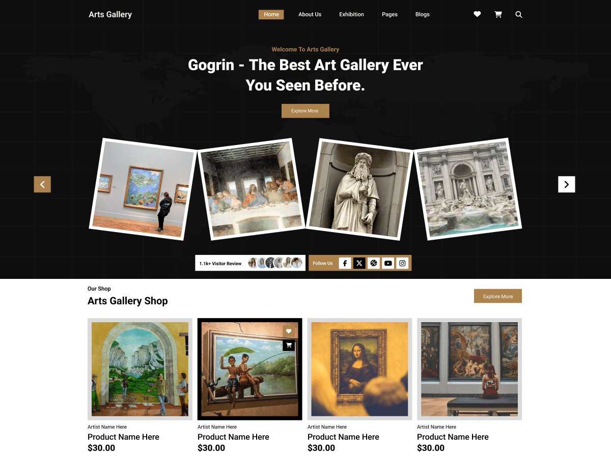 Artist Art Gallery theme screenshot