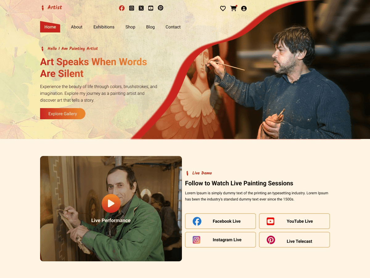 Artist Painter theme screenshot