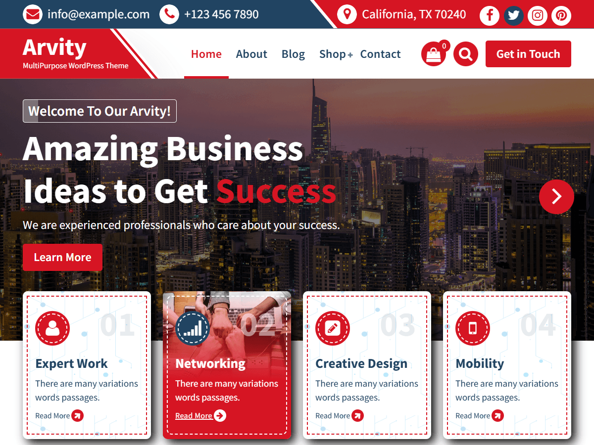 Arvity theme screenshot