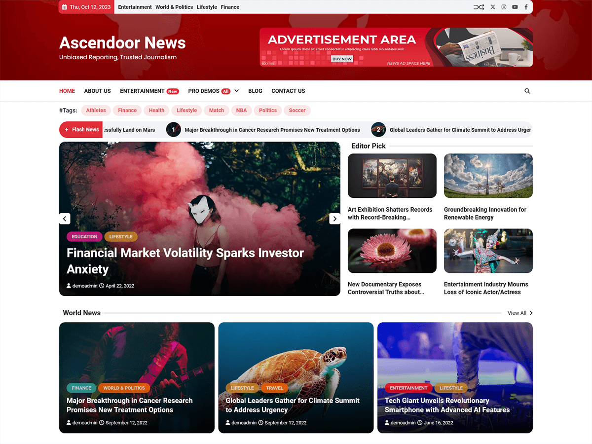 Ascendoor News theme screenshot