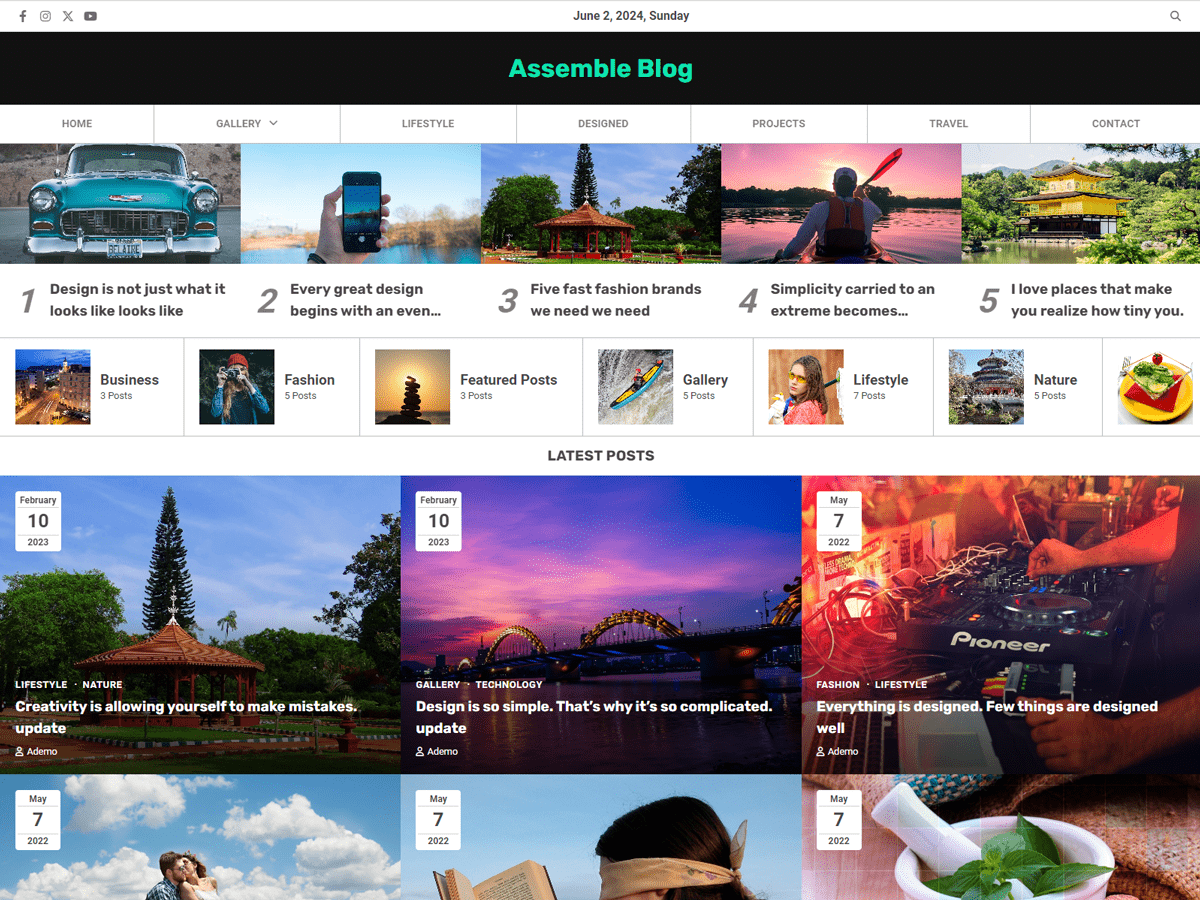 Assemble Blog theme screenshot