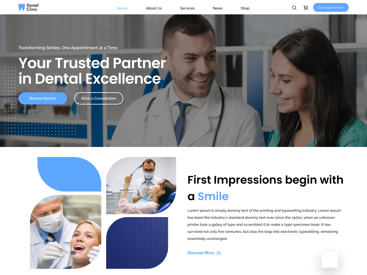 Aster Dental Clinic theme screenshot