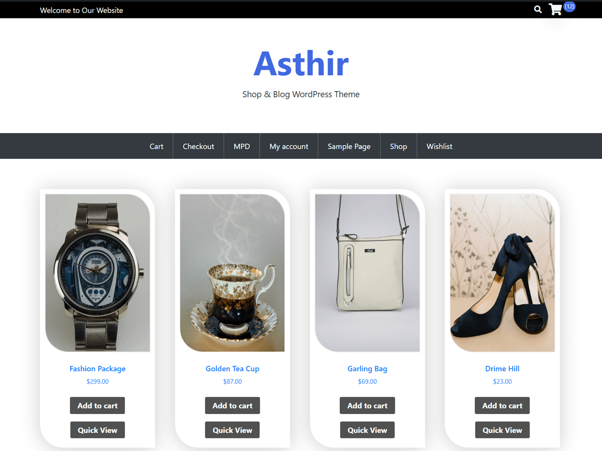 Asthir theme screenshot