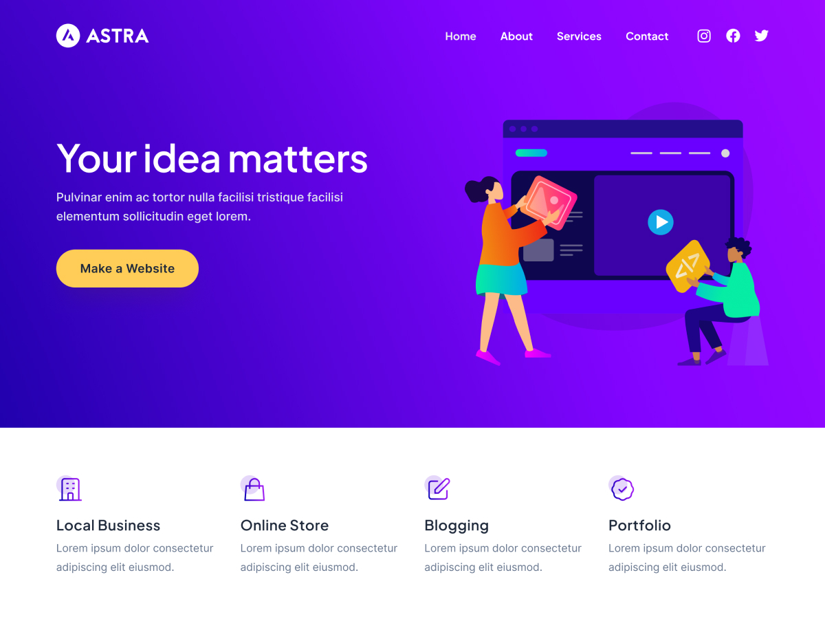 Astra theme screenshot