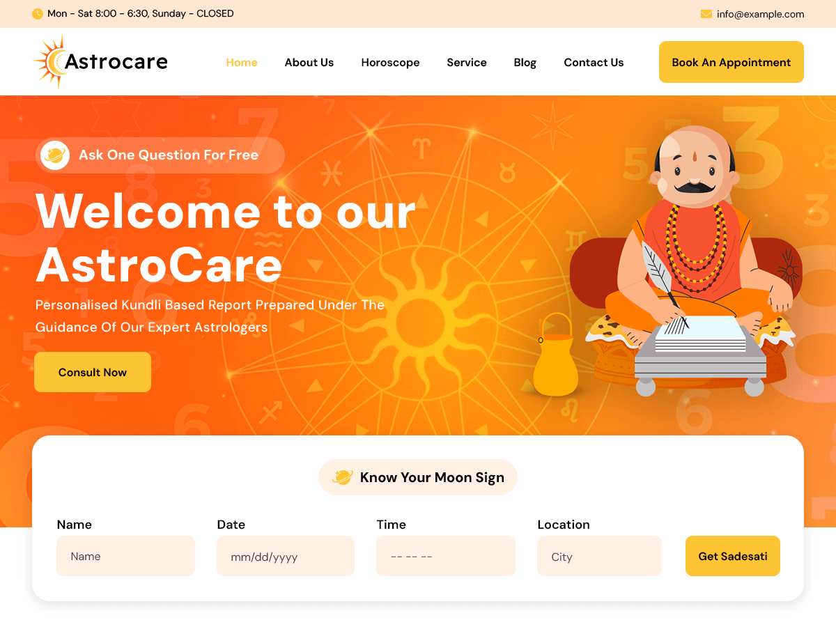 Astrocare theme screenshot