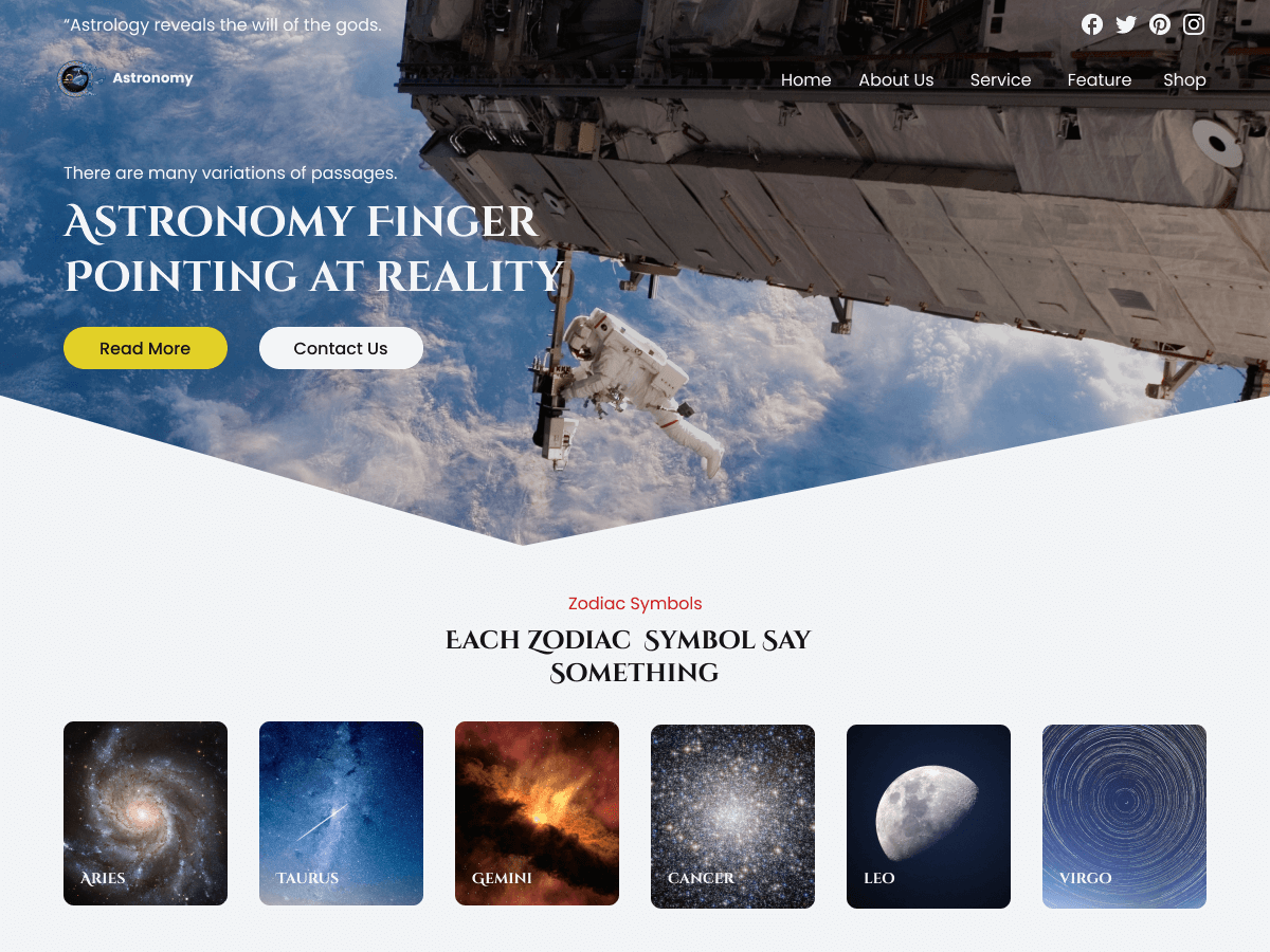 Astronomy Store theme screenshot