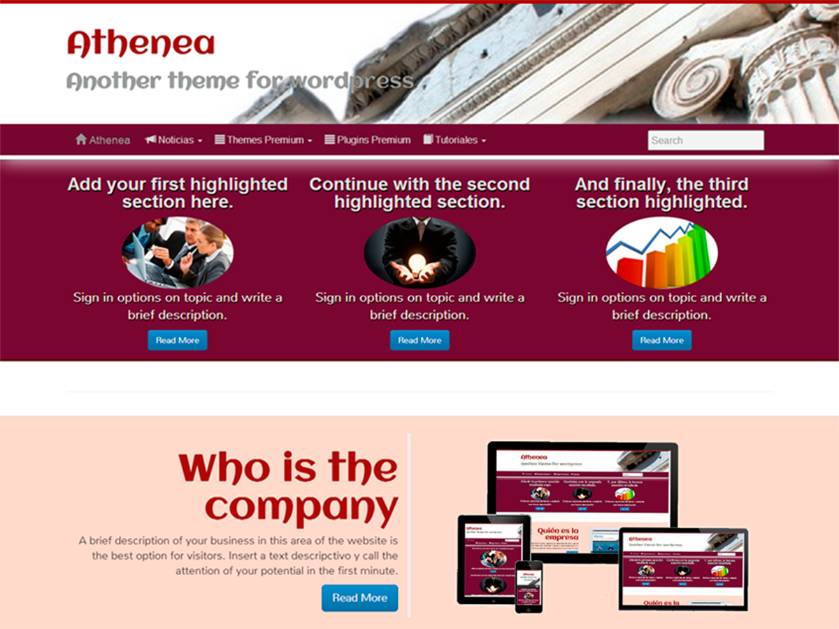 Athenea theme screenshot