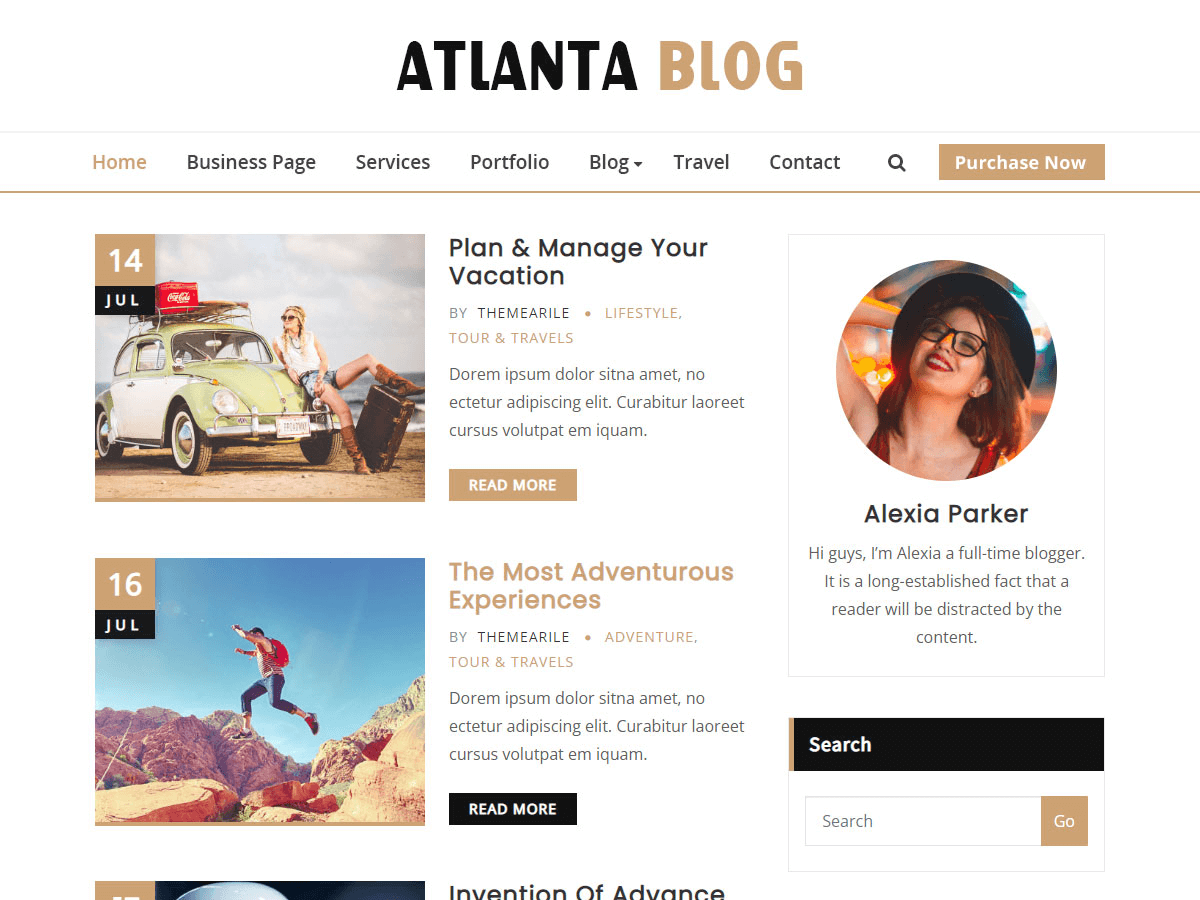 Atlanta Blog theme screenshot