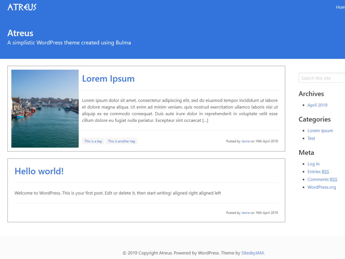 Atreus theme screenshot