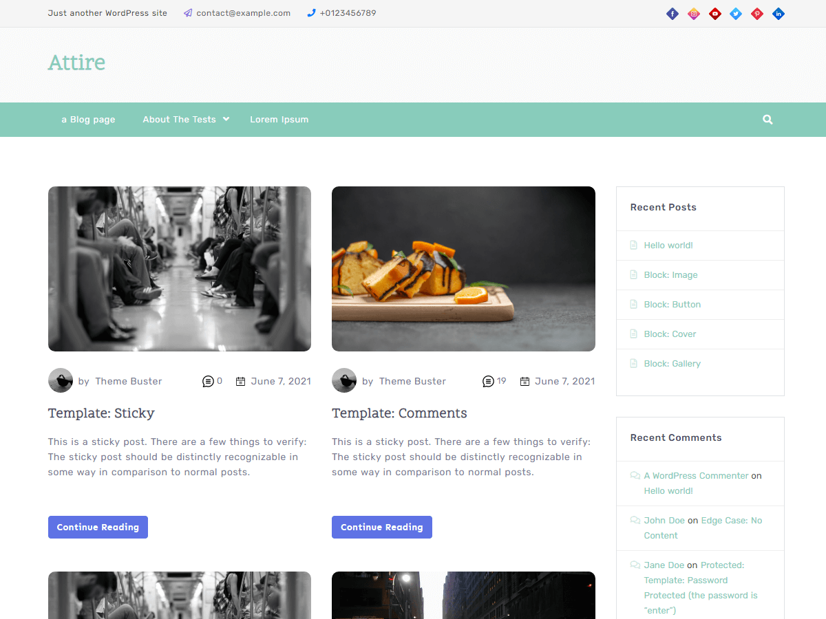 Attire Blog theme screenshot