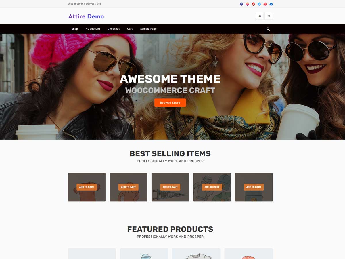 Attire Shop theme screenshot