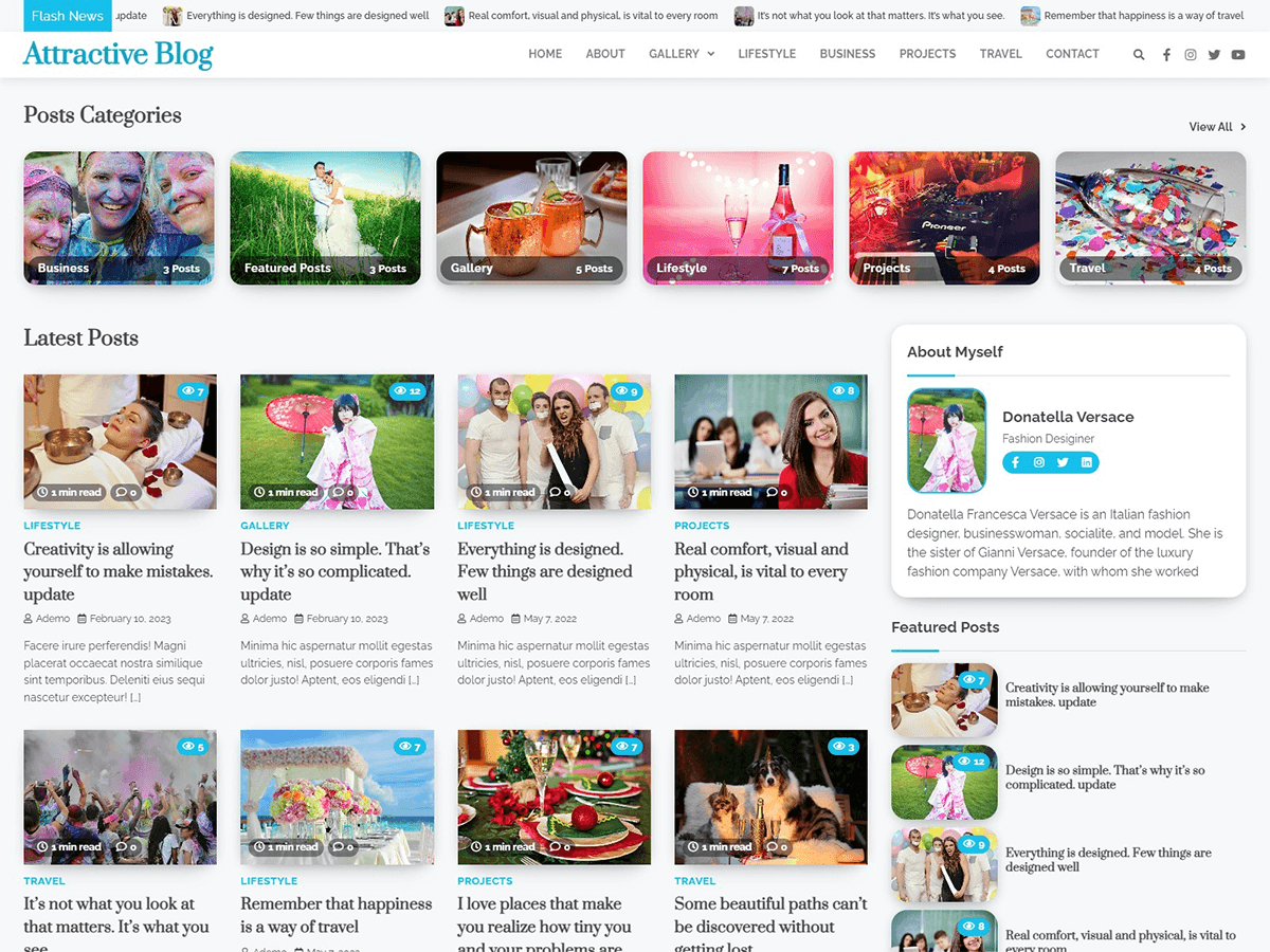 Attractive Blog theme screenshot