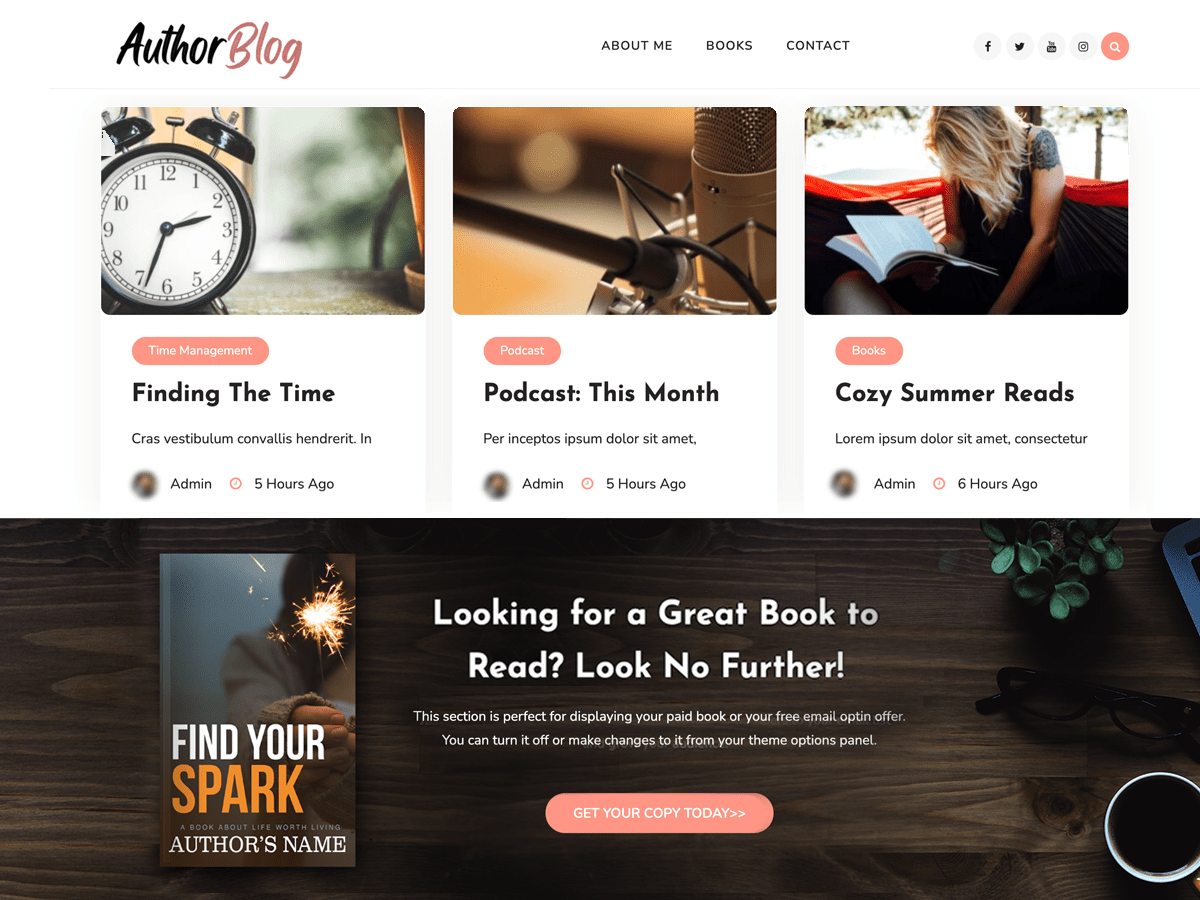 Author Blog theme screenshot