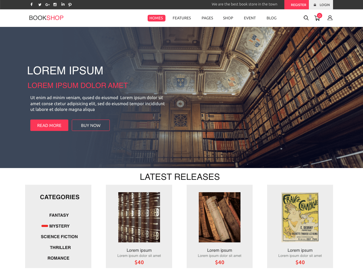 Author Book Publisher theme screenshot