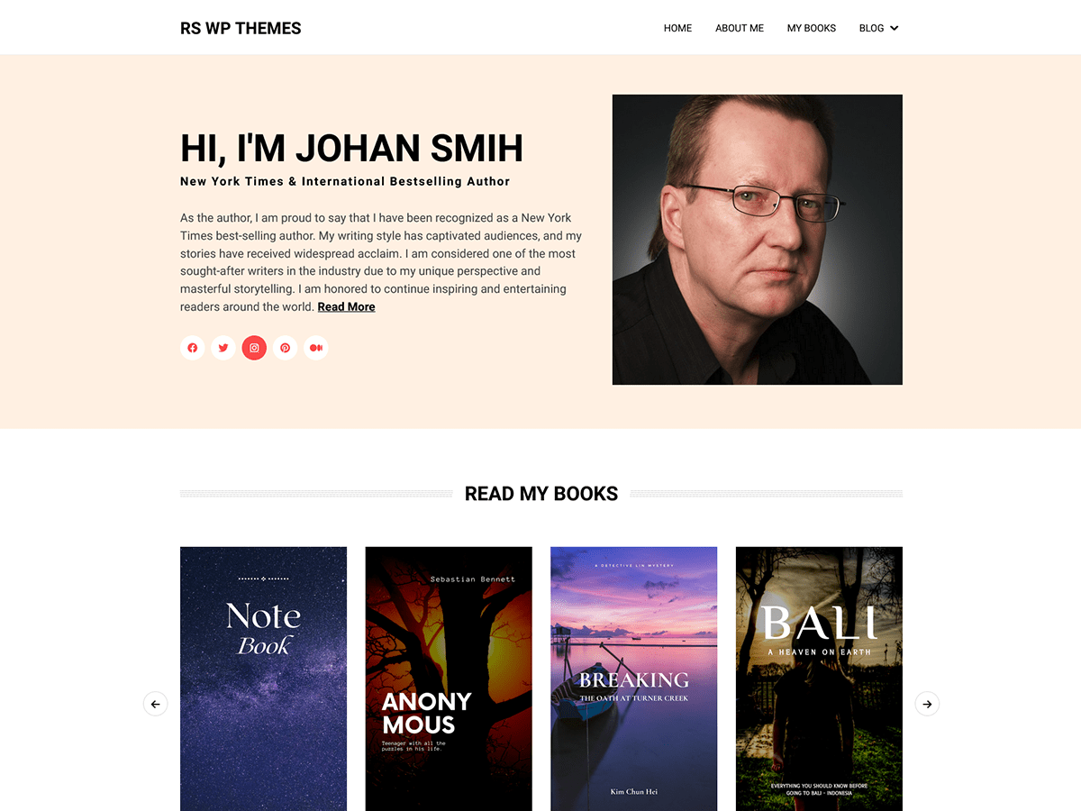 Author Personal Blog theme screenshot