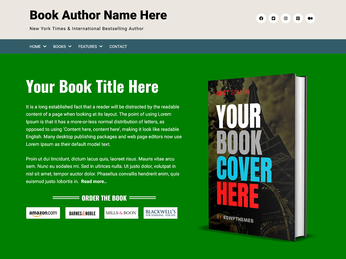 Author Portfolio theme screenshot
