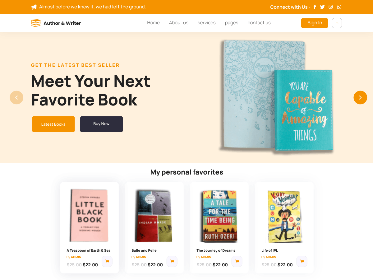 Author Writer theme screenshot